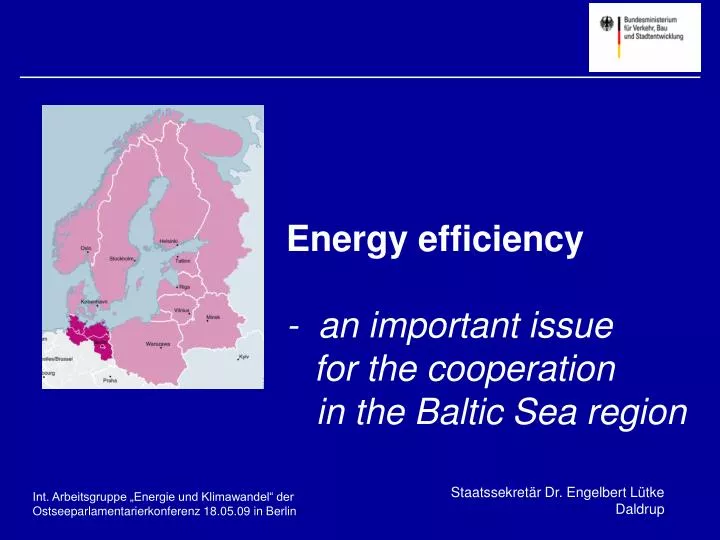 energy efficiency an important issue for the cooperation in the baltic sea region