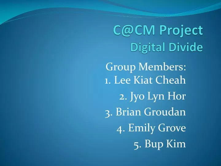c@cm project digital divide