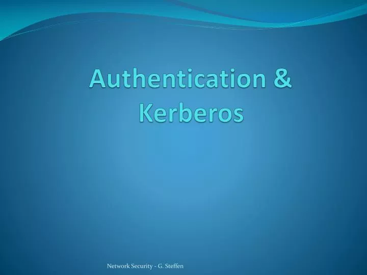 authentication kerberos