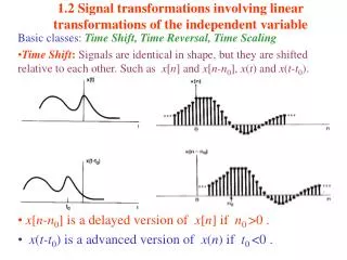 1.2 Signal transformations involving linear transformations of the independent variable