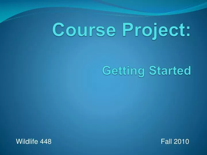 course project getting started