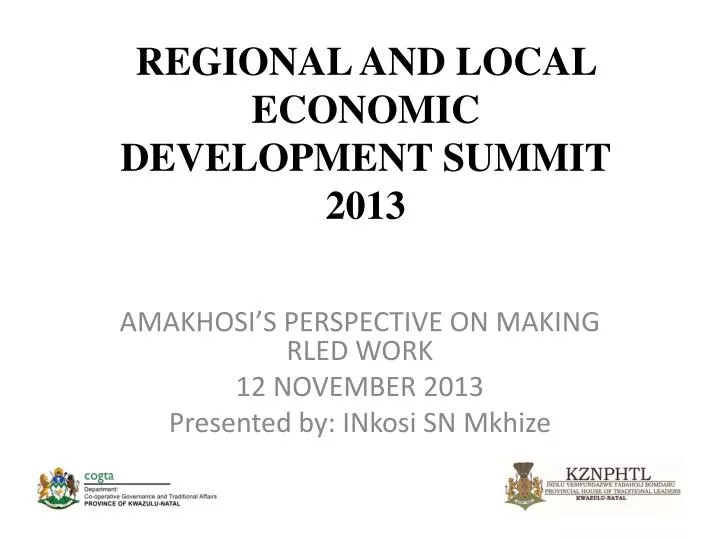 regional and local economic development summit 2013