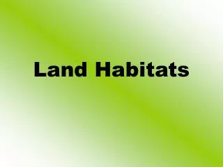 Land Habitats