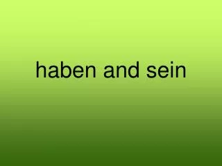 haben and sein