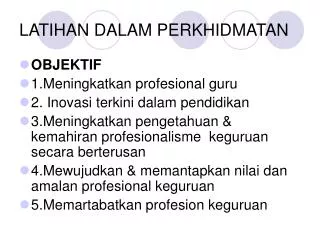 latihan dalam perkhidmatan