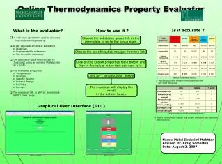 Online Thermodynamics Property Evaluator