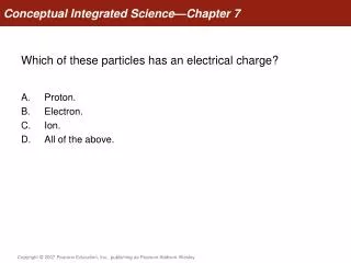 Which of these particles has an electrical charge?