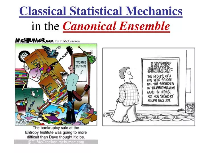 classical statistical mechanics in the canonical ensemble