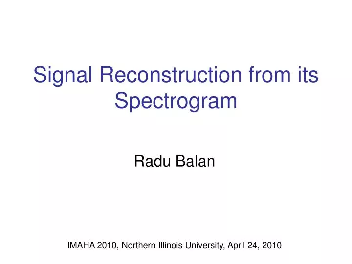 signal reconstruction from its spectrogram