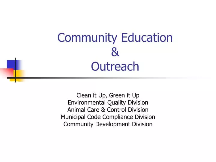 community education outreach
