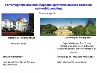 Ferromagnetic and non-magnetic spintronic devices based on spin-orbit coupling