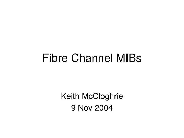 fibre channel mibs