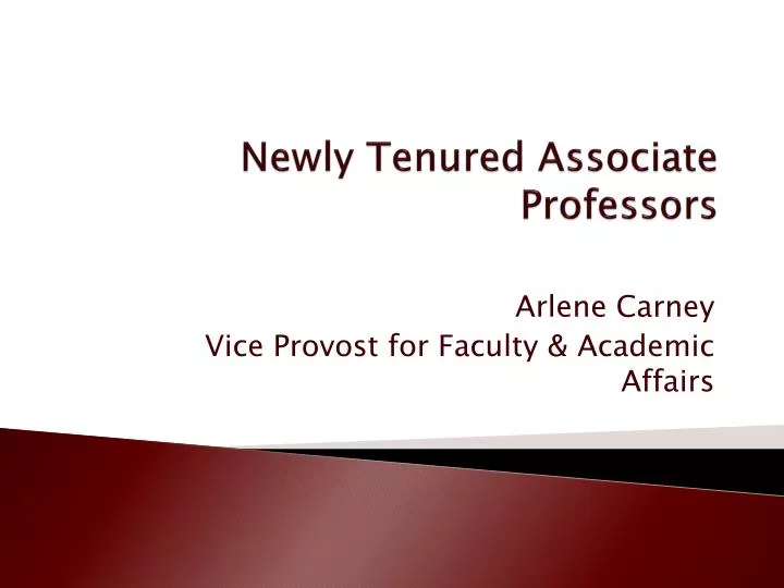 newly tenured associate professors