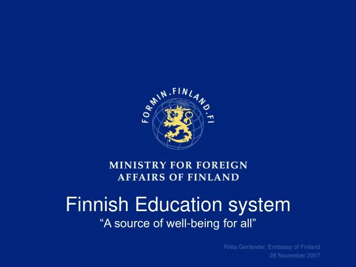 finnish education system a source of well being for all