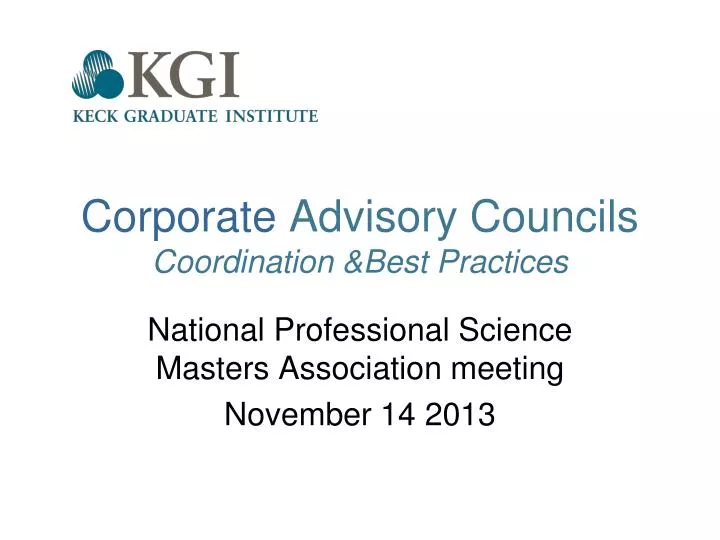 corporate advisory councils coordination best practices