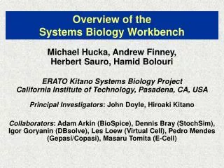 Overview of the Systems Biology Workbench