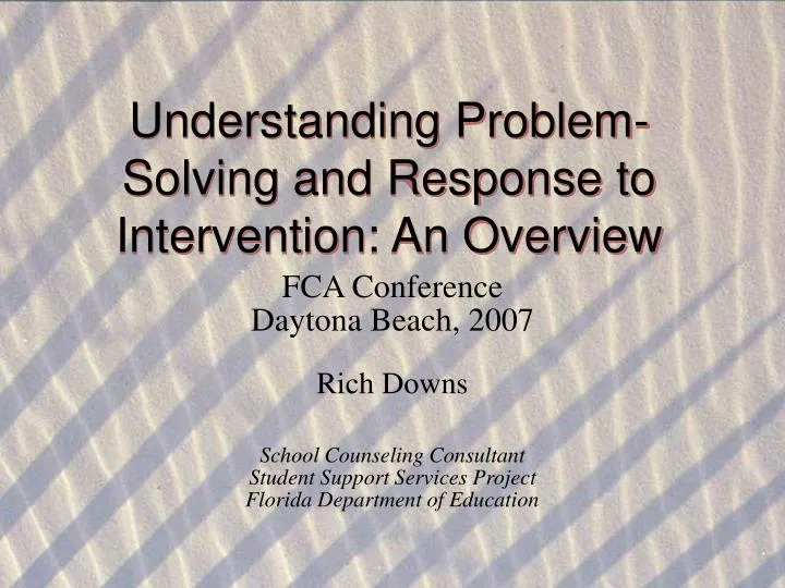 understanding problem solving and response to intervention an overview