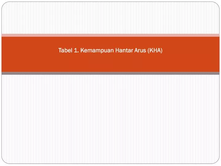 tabel 1 kemampuan hantar arus kha