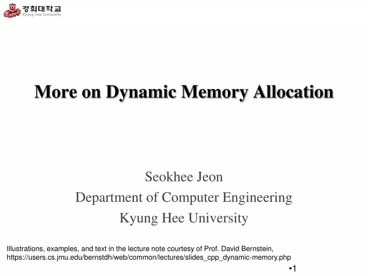 more on dynamic memory allocation