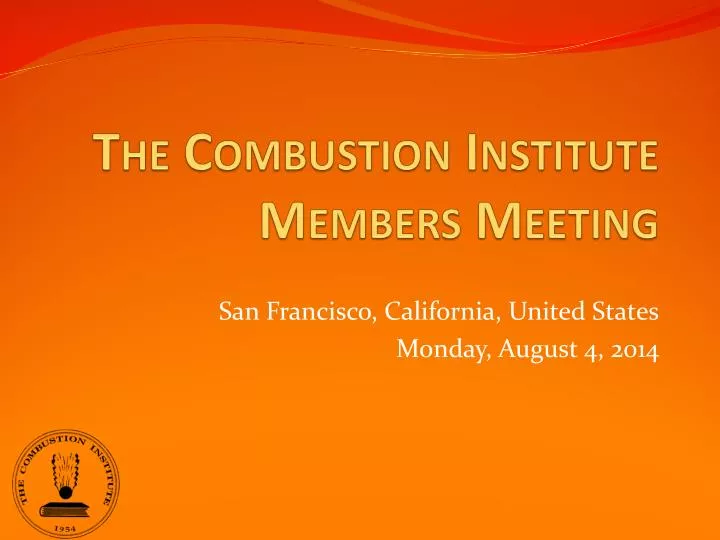 the combustion institute members meeting