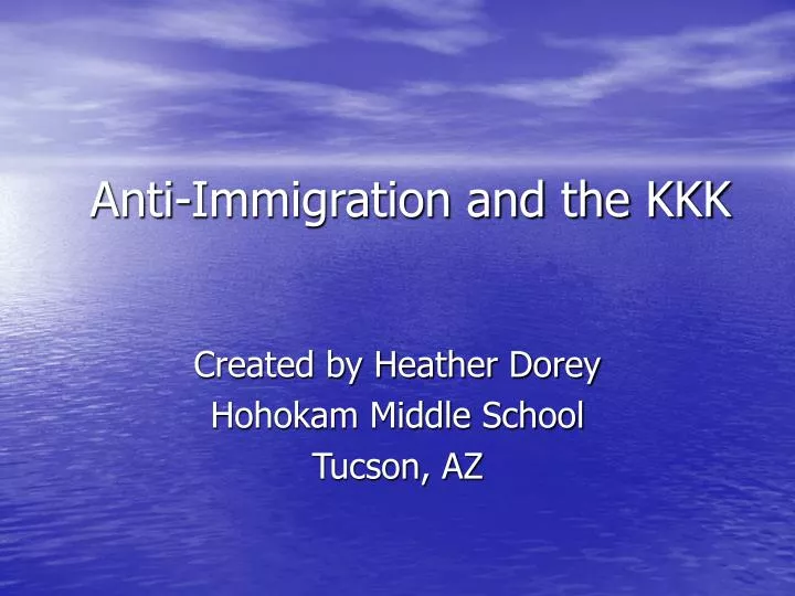 anti immigration and the kkk
