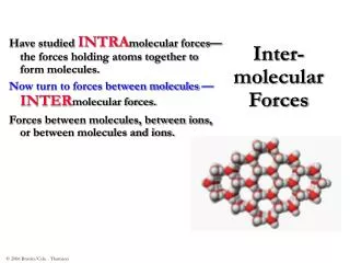 Inter- molecular Forces