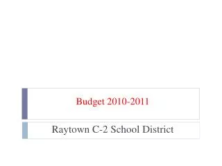 Budget 2010-2011