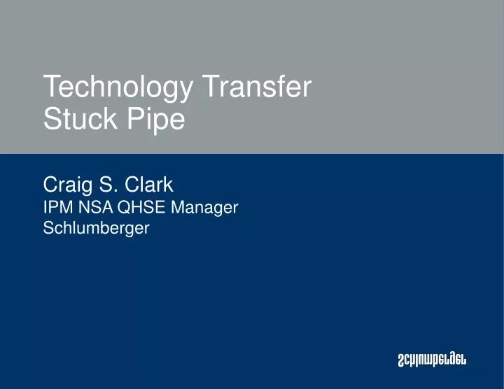 technology transfer stuck pipe