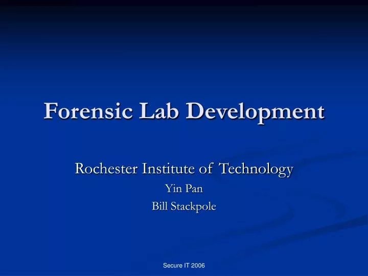 forensic lab development