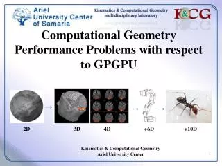Kinematics &amp; Computational Geometry Ariel University Center