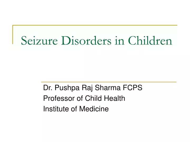 seizure disorders in children