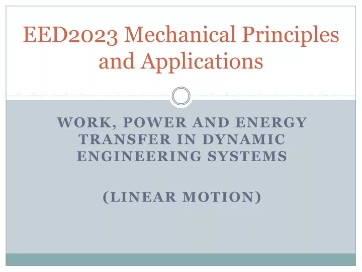 eed2023 mechanical principles and applications