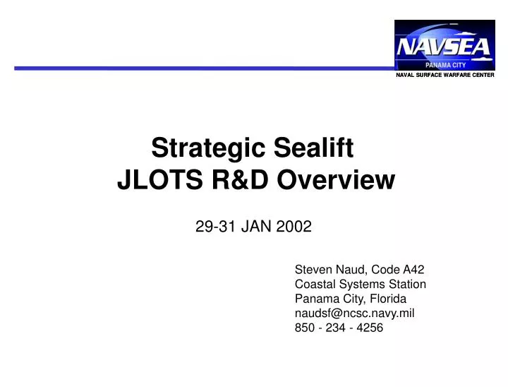 strategic sealift jlots r d overview