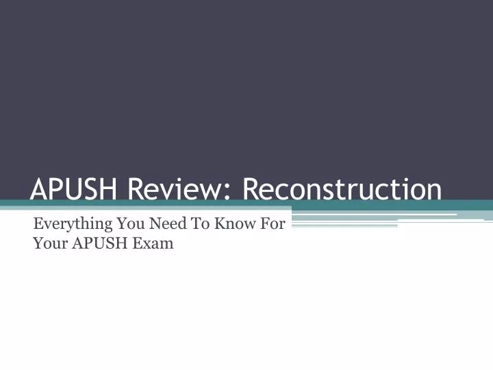 apush review reconstruction