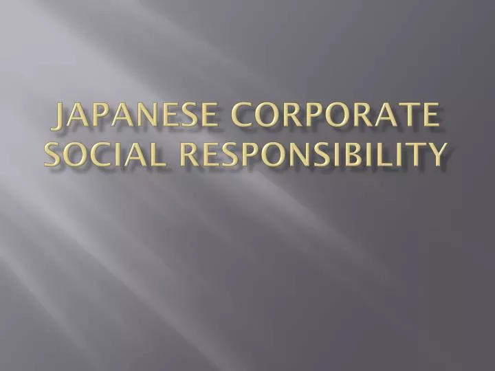 japanese corporate social responsibility