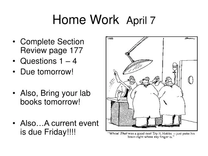 home work april 7