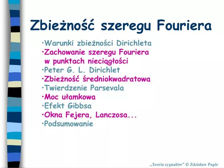 zbie no szeregu fouriera