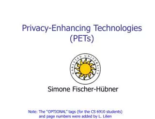 Privacy-Enhancing Technologies (PETs)