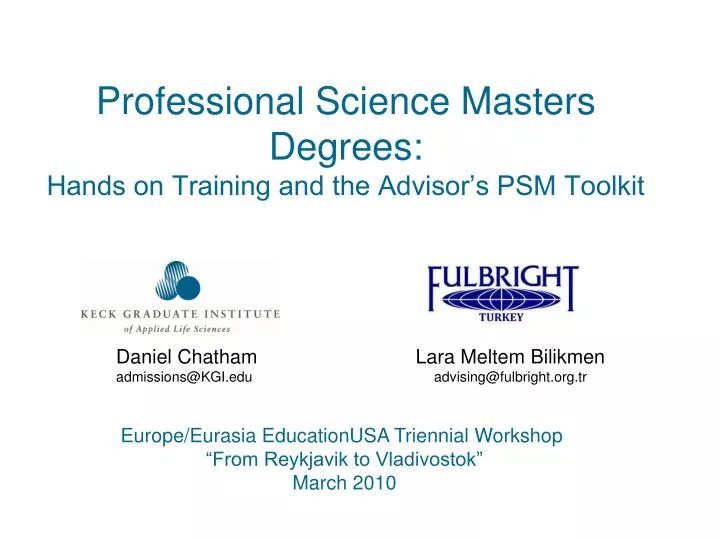 professional science masters degrees hands on training and the advisor s psm toolkit