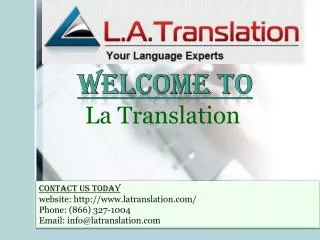 Professional Translation Services from La Translation