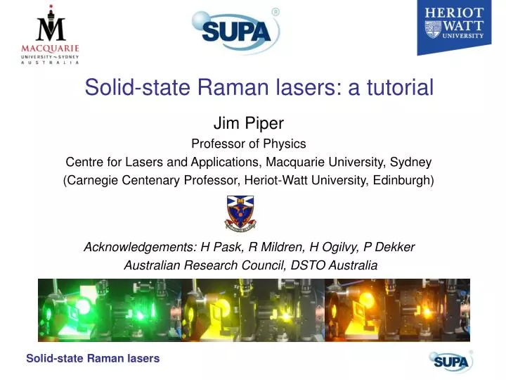 solid state raman lasers a tutorial
