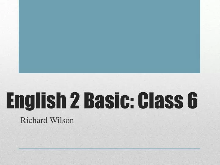 english 2 basic class 6