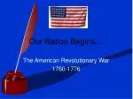 Understanding the American Revolutionary War: Key Events from 1760 to 1776 - slide 1