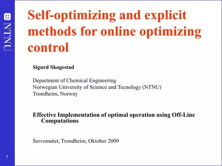 self optimizing and explicit methods for online optimizing control