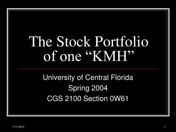 the stock portfolio of one kmh