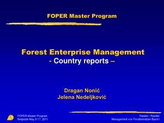 Forestry enterprises as an integrating part of economy as a whole
