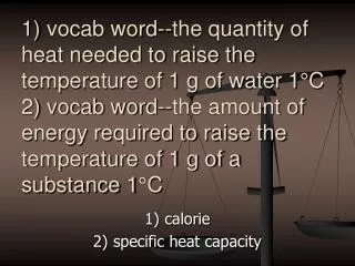 calorie s pecific heat capacity