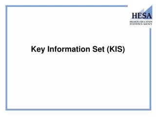 Key Information Set (KIS)