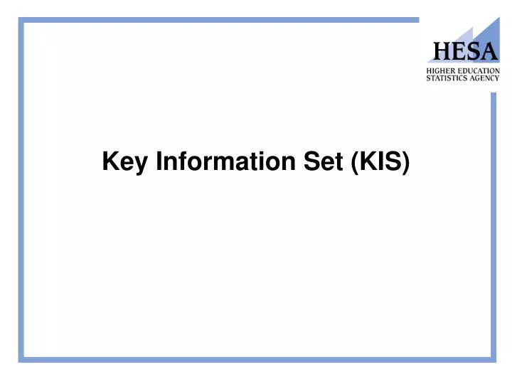 key information set kis