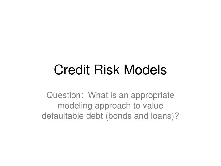 credit risk models